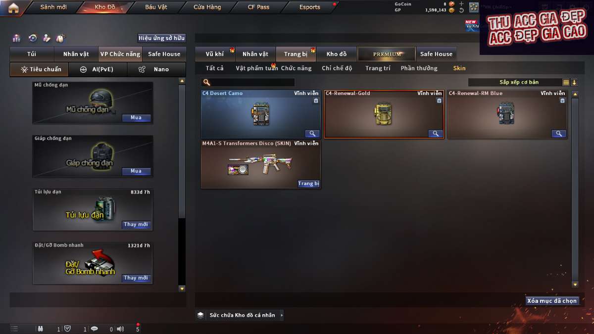 shop acc cf uy tin gia re